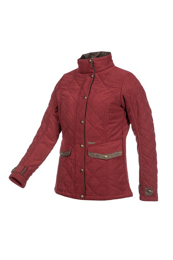 Veste matelassée Halifax femme - Bordeaux et tweed