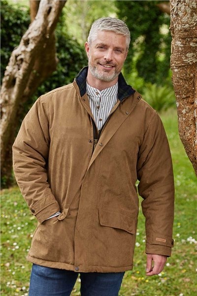 Manteau homme en toile imperméable beige