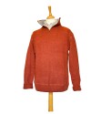 Pull tricoté orange zippé - Homme