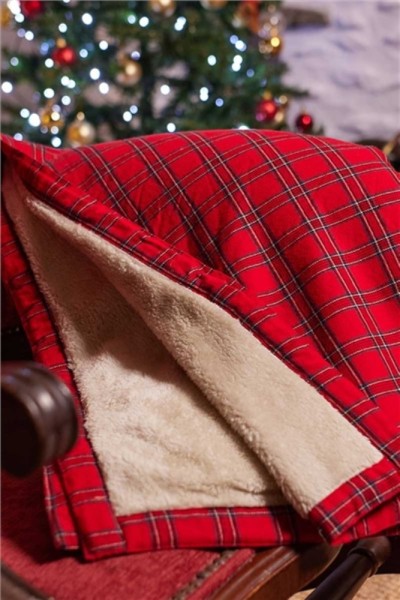 Plaid flanelle de coton - polaire - Tartan rouge