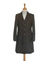 Manteau Isabella en tweed Green Herringbone