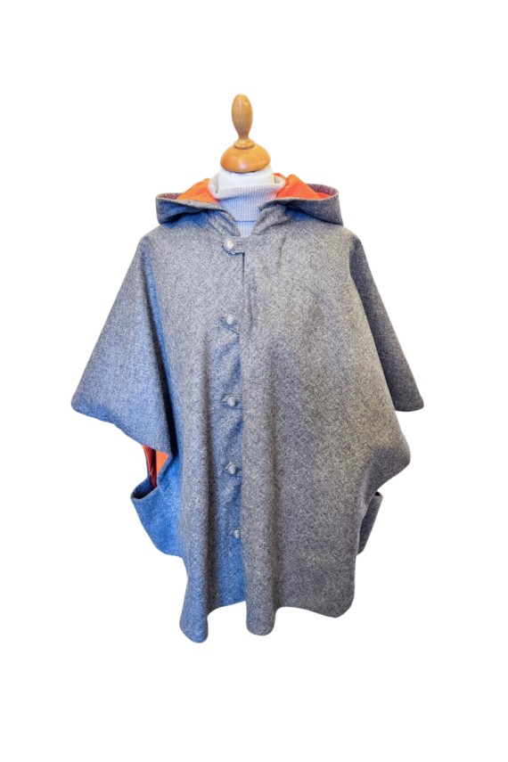 Cape Laveline réversible - Tweed gris souris